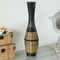 Uniquewise Elegant 34-inch-tall Trumpet Style Floor Vase - Bamboo Rope Accent, Brown Modern Statement Vase QI004079 - alternate 4